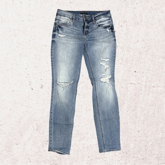Silver Jeans Blue Boyfriend Distressed Denim - Picture 1 of 4